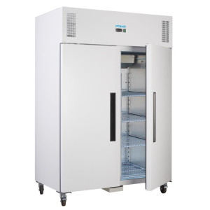 White 2/1 Double Door 1200 L Positive Refrigerated Cabinet - Polar - Fourniresto