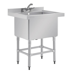 Lavello Profondo Con Schienale 100 L 770 X 600 Mm - Vogue - Fourniresto