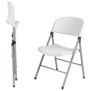 Folding Chairs White And Grey - Set Of 2 - Bolero - Fourniresto