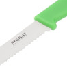 Coltello per pomodori con lama dentata verde da 10 cm - Hygiplas - Fourniresto