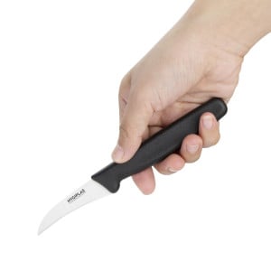 Coltello per sbucciare nero lama 6,5 cm - Hygiplas - Fourniresto