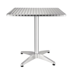 Tavolo Bistrot Quadrato in Acciaio Inox - 700 x 700 mm - Bolero - Fourniresto