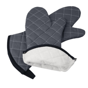 Fireproof Anthracite Mitten 430 mm - Vogue - Fourniresto