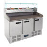 Refrigerated 3-Door Pizza Preparation Counter 368 L - Polar - Fourniresto