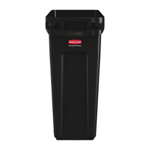 Raccoglitore di riciclaggio con condotti di ventilazione neri da 60 L - Rubbermaid - Fourniresto