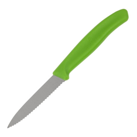 Coltello da cucina verde lama dentata 8 cm - Victorinox - Fourniresto