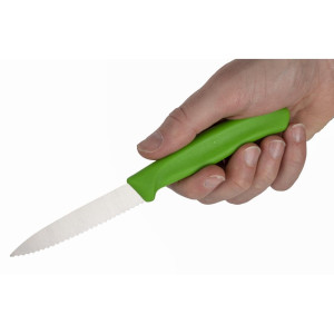 Couteau d'Office Vert Lame Dentée 8 cm - Victorinox - Fourniresto