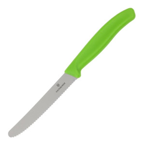 Coltello per pomodori verde lama dentellata 11 cm - Victorinox - Fourniresto