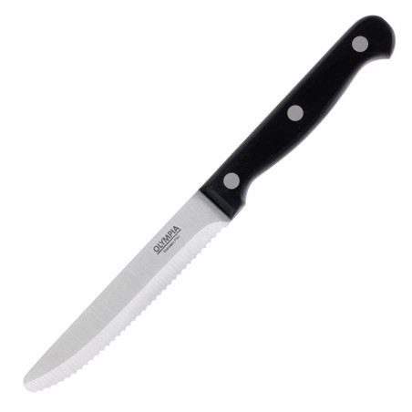 Coltello da bistecca arrotondato nero - Lotto di 12 - Olympia - Fourniresto