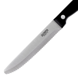 Coltello da bistecca arrotondato nero - Lotto di 12 - Olympia - Fourniresto