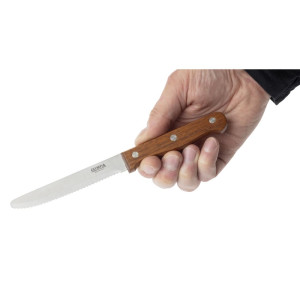 Coltello da bistecca arrotondato in legno - Lotto di 12 - Olympia - Fourniresto