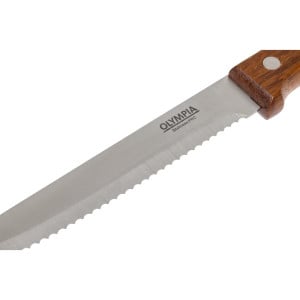 Coltello da bistecca arrotondato in legno - Lotto di 12 - Olympia - Fourniresto