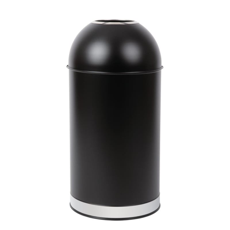 Cestino a cupola aperto in acciaio nero 40L - Bolero - Fourniresto