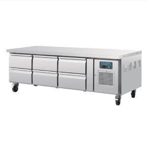 Basamento refrigerato positivo GN 1/1 Serie U 6 cassetti 317L - Polar - Fourniresto