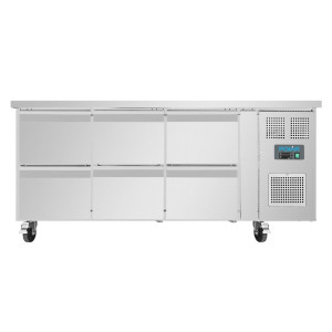 Refrigerated Table GN 1/1 Ventilated 6 Drawers Series U 465L - Polar - Fourniresto