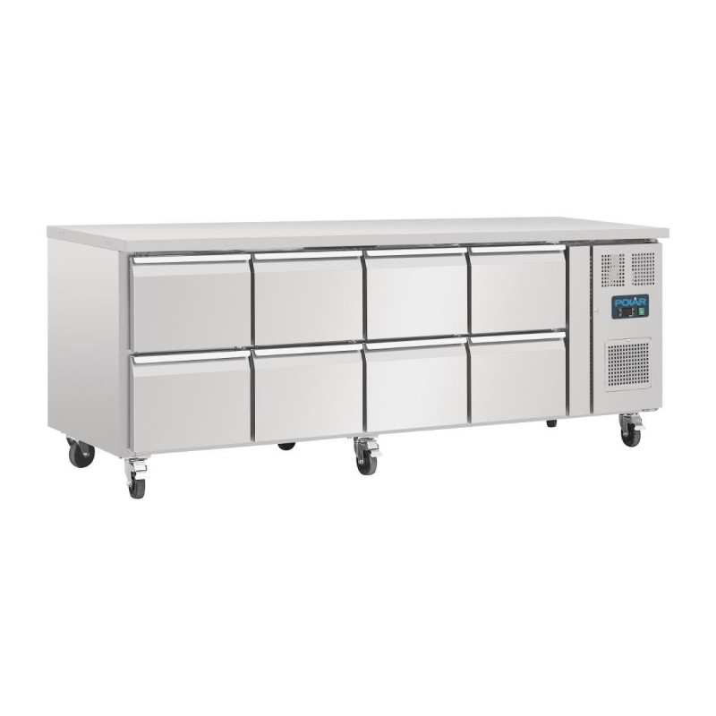 Refrigerated Table GN 1/1 Ventilated 8 Drawers Series U 616L - Polar - Fourniresto