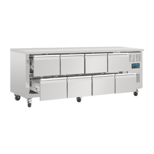 Refrigerated Table GN 1/1 Ventilated 8 Drawers Series U 616L - Polar - Fourniresto