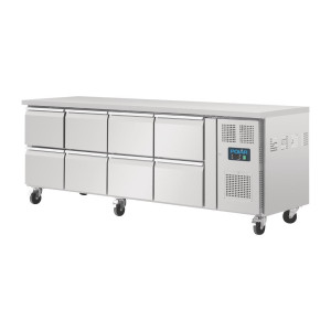 Tavolo refrigerato GN 1/1 ventilato con 8 cassetti Serie U da 616L - Polar - Fourniresto