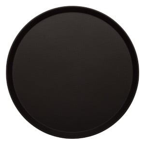 Plateau Rond Fibre de Verre Antidérapant Noir Treadlite Ø 355 mm - Cambro - Fourniresto