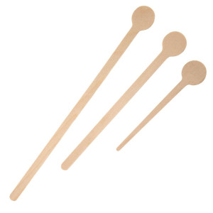 Biodegradable Wooden Cocktail Stirrers 200mm - Pack of 100 - Fiesta Green - Fourniresto