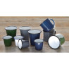 Green and Black Enamel Steel Mugs 350ml - Set of 6 - Olympia - Fourniresto