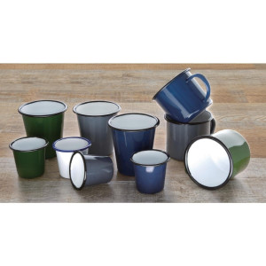 Grand Mug à Soupe en Acier Émaillé 670ml - Lot de 6 - Olympia - Fourniresto