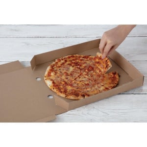 Scatole per pizza Kraft da 30 cm - Pacco da 100 - Fiesta Green - Fourniresto