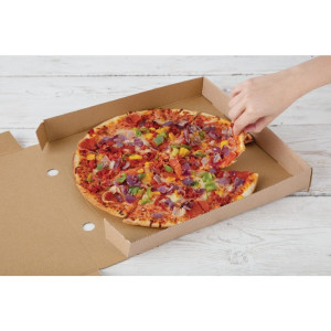 Scatole per pizza Kraft da 35 cm - Pacco da 50 - Fiesta Green - Fourniresto