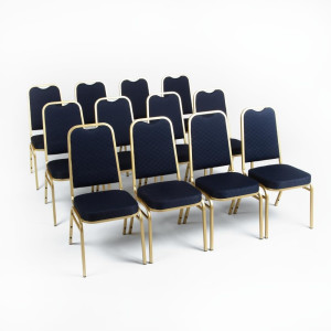 Chaises De Banquet À Dossier Carré Bleues - Lot De 4 - Bolero - Fourniresto