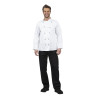 Giacca da cucina unisex Chicago a maniche lunghe bianca taglia L - Abbigliamento per chef bianco - Fourniresto