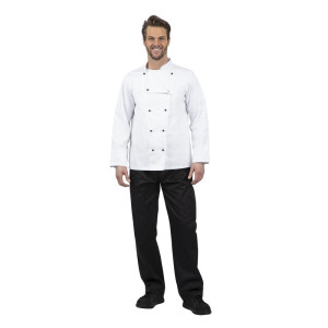 Giacca da cucina unisex Chicago a maniche lunghe bianca taglia S - Whites Chefs Clothing - Fourniresto