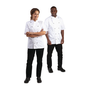 Veste De Cuisine Mixte Chicago Manches Courtes Blanche Taille L - Whites Chefs Clothing - Fourniresto