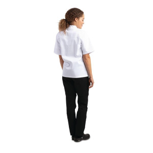 Giacca da cucina unisex Chicago a maniche corte bianca taglia M - Abbigliamento per chef bianco - Fourniresto