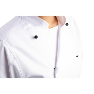 Giacca da cucina unisex Chicago a maniche corte bianca taglia Xs - Abbigliamento per chef Whites - Fourniresto