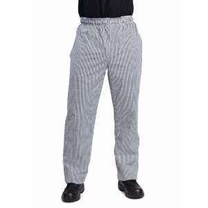 Pantaloni da cucina unisex Vegas a quadretti neri e bianchi taglia L - Abbigliamento per chef Whites - Fourniresto