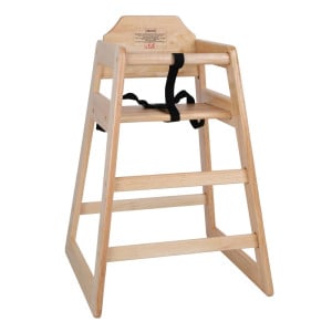 Sedia Alta In Legno Finitura Naturale - Bolero - Fourniresto