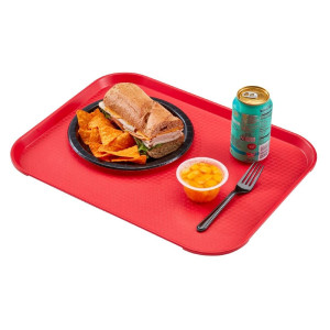 Vassoio rettangolare in polipropilene Fast Food rosso 410mm - Cambro - Fourniresto