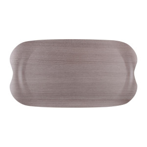 Vassoio da servizio Wave 43x23cm in legno grigio venato - Roltex - Fourniresto