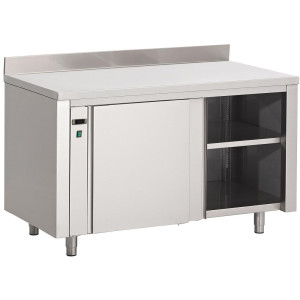 Armadio Riscaldante in Acciaio Inox con Alzatina - L 2000 x P 700mm - Gastro M