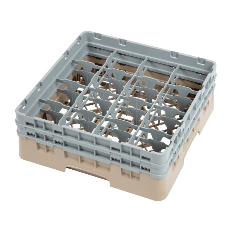 Glass Rack 16 Compartments Camrack Beige - L 500 x W 500mm - Cambro Glass Rack 16 Compartments Camrack Beige - L 500 x W 500mm - Cambro