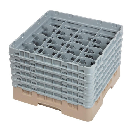 Scaffale per bicchieri 16 scomparti Camrack beige-L 500 x P 500mm - Cambro