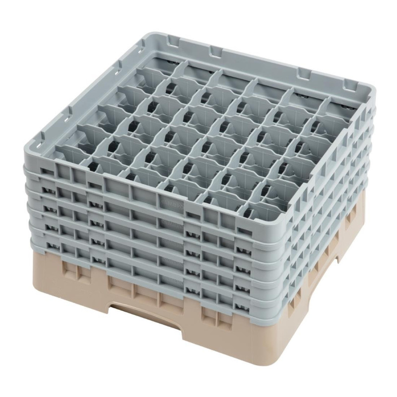 Glass Rack 36 Compartments Camrack Beige - W 500 x D 500mm - Cambro Glass Rack 36 Compartments Camrack Beige - W 500 x D 500mm - Cambro