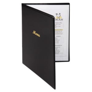 Proteggi-menu in PVC A4 nero - Olympia - Fourniresto