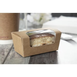 Scatole per torte rettangolari in kraft compostabile con finestra - Confezione da 500 - Colpac