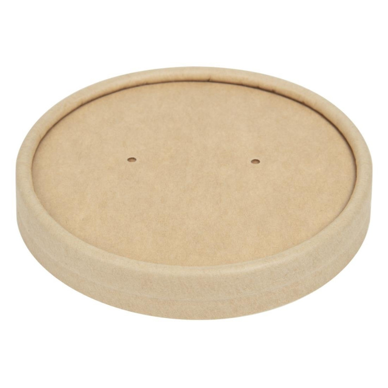 Coperchi per Ciotole di Zuppa Kraft Riciclabili per Microonde 225ml e 350ml - Confezione da 500 - Colpac