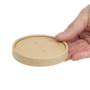 Coperchi per Ciotole di Zuppa Kraft Riciclabili per Microonde 225ml e 350ml - Confezione da 500 - Colpac