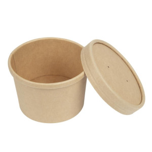 Lids for Microwaveable Recyclable Kraft Soup Bowls 225ml and 350ml - Pack of 500 - Colpac