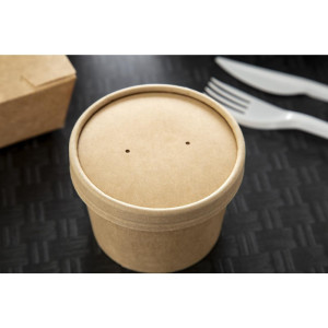 Coperchi per Ciotole di Zuppa Kraft Riciclabili per Microonde 225ml e 350ml - Confezione da 500 - Colpac
