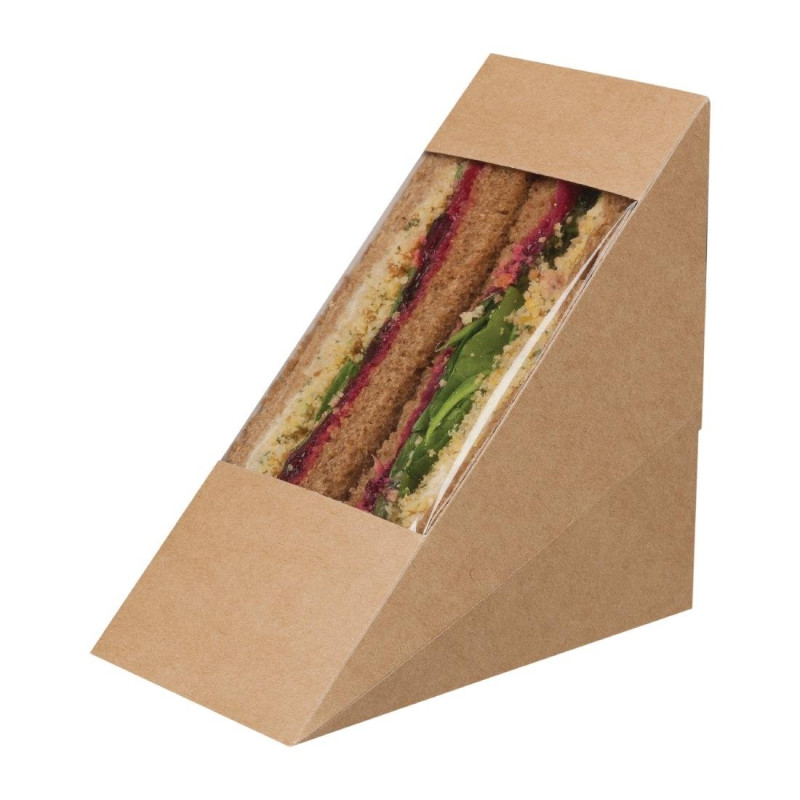 Scatole Sandwich Kraft Compostabili con Finestra in Acetato Zest - Lotto da 500 - Colpac