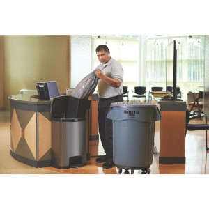 Cestino con pedale frontale in acciaio inossidabile Slim Jim - 50L - Rubbermaid